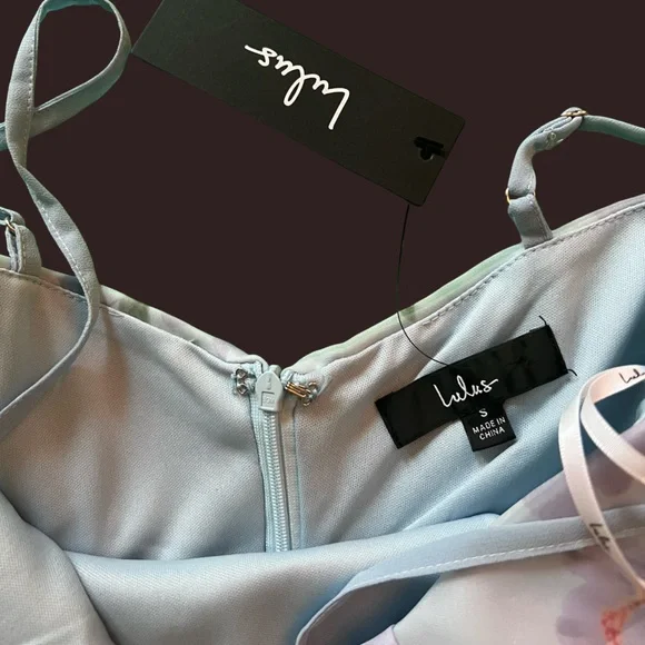 Pure Splendor Light Blue Floral Organza Trumpet
Maxi Dress - Picture 8 of 8